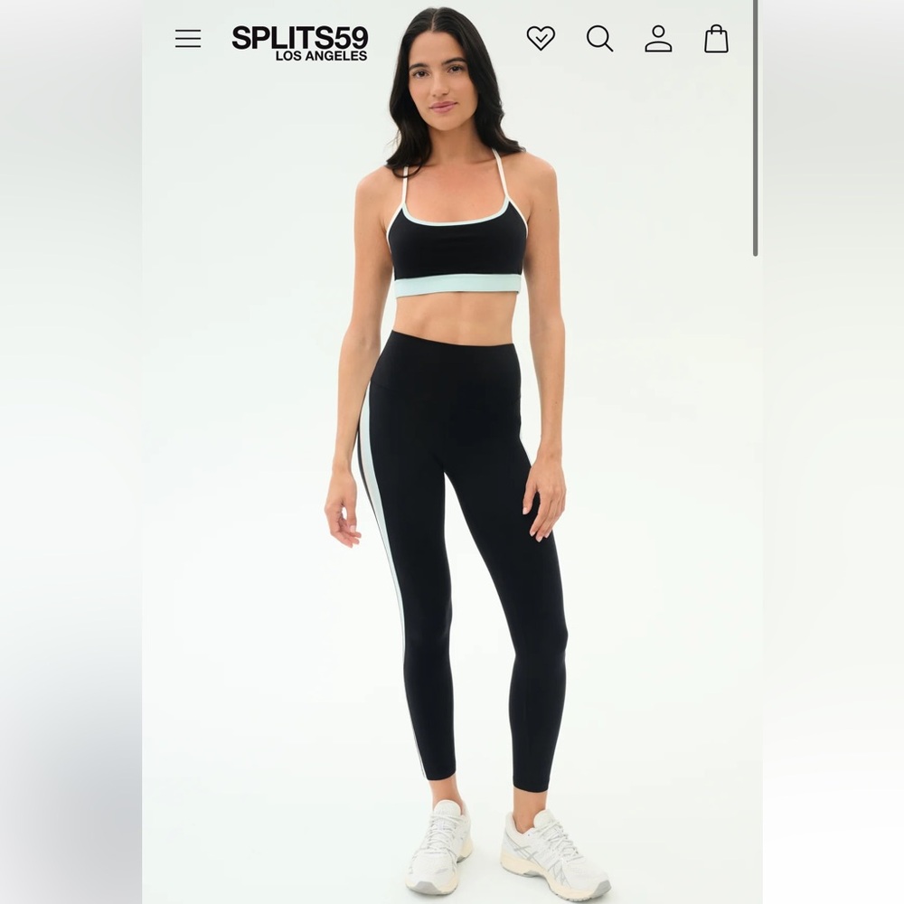 NWOT Splits59 Emerson Airweight Black and White Sports Bra & Leggings